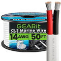 GEARit 14 Gauge Marine Wire, 14/2 AWG Marine Grade Tinned Copper Oxygen Free by GEARit