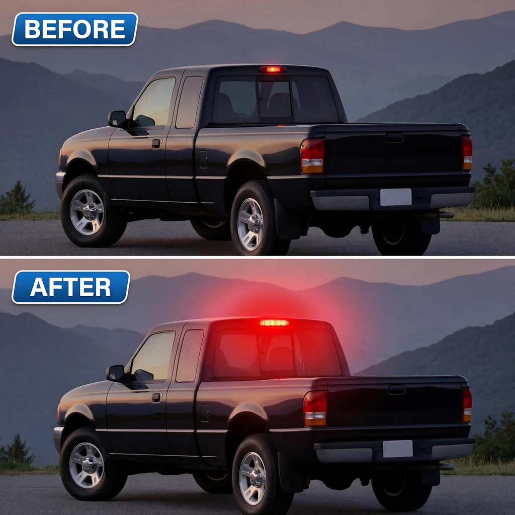 LED 3rd Brake Light Compatible with Ford Ranger/F250 1999-2016, Red Lens, High Mount Stop Light Replacement