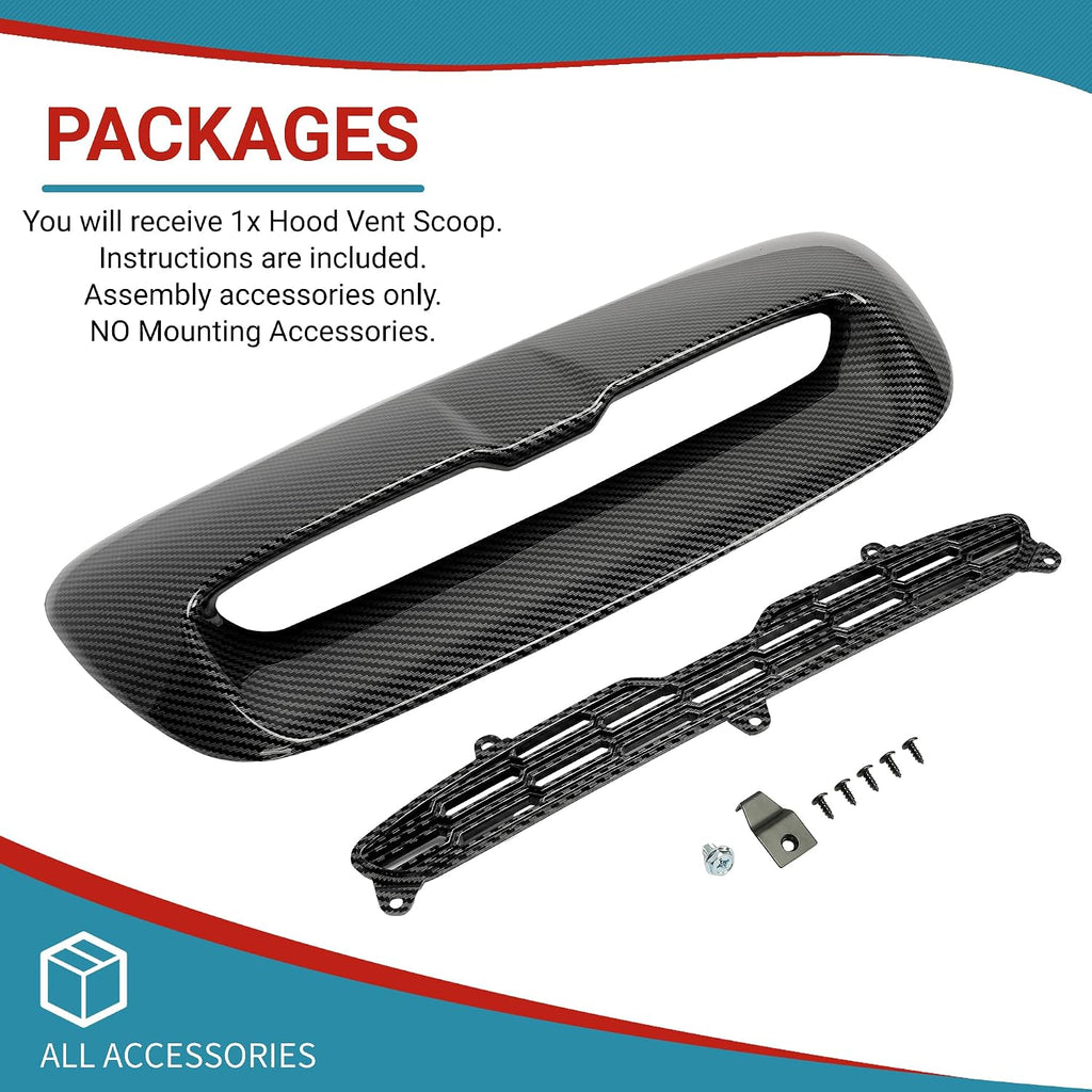 Kojem Hood Bonnet Air Intake Vent Scoop Cover Compatible with 2007-2013 Mini Cooper S R55 R56 R57 R58 R59 Black