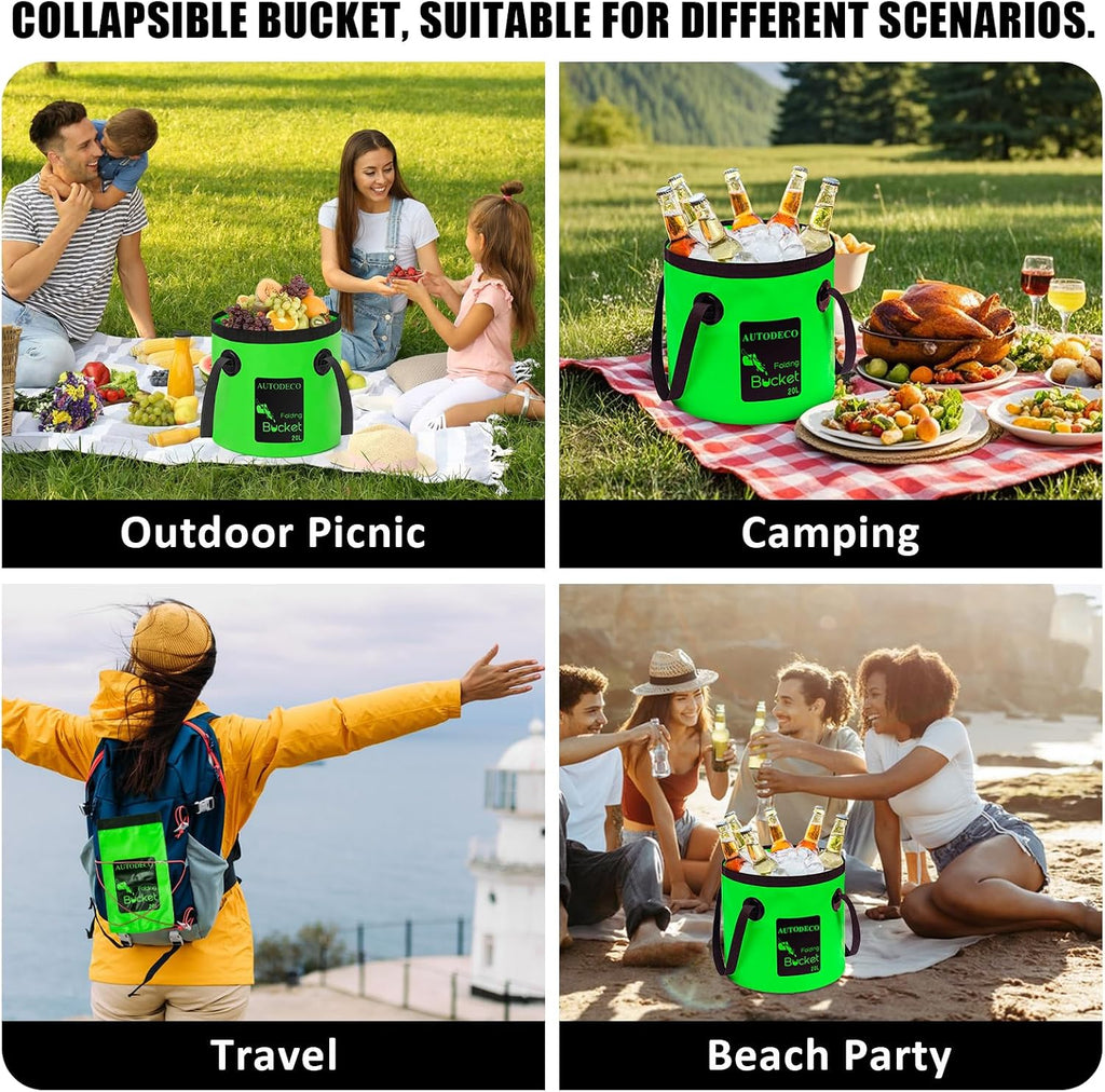 20L Collapsible Bucket 5 Gallon Water Container Folding Water Bucket with Handle Portable Wash Basin