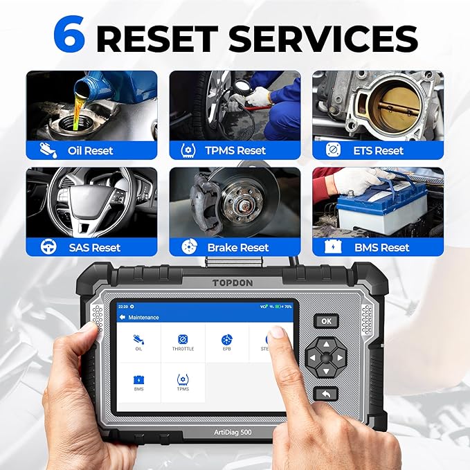 OBD2 Scanner TOPDON AD500, Oil SAS Throttle TPMS BMS EPB Reset, Engine ABS SRS