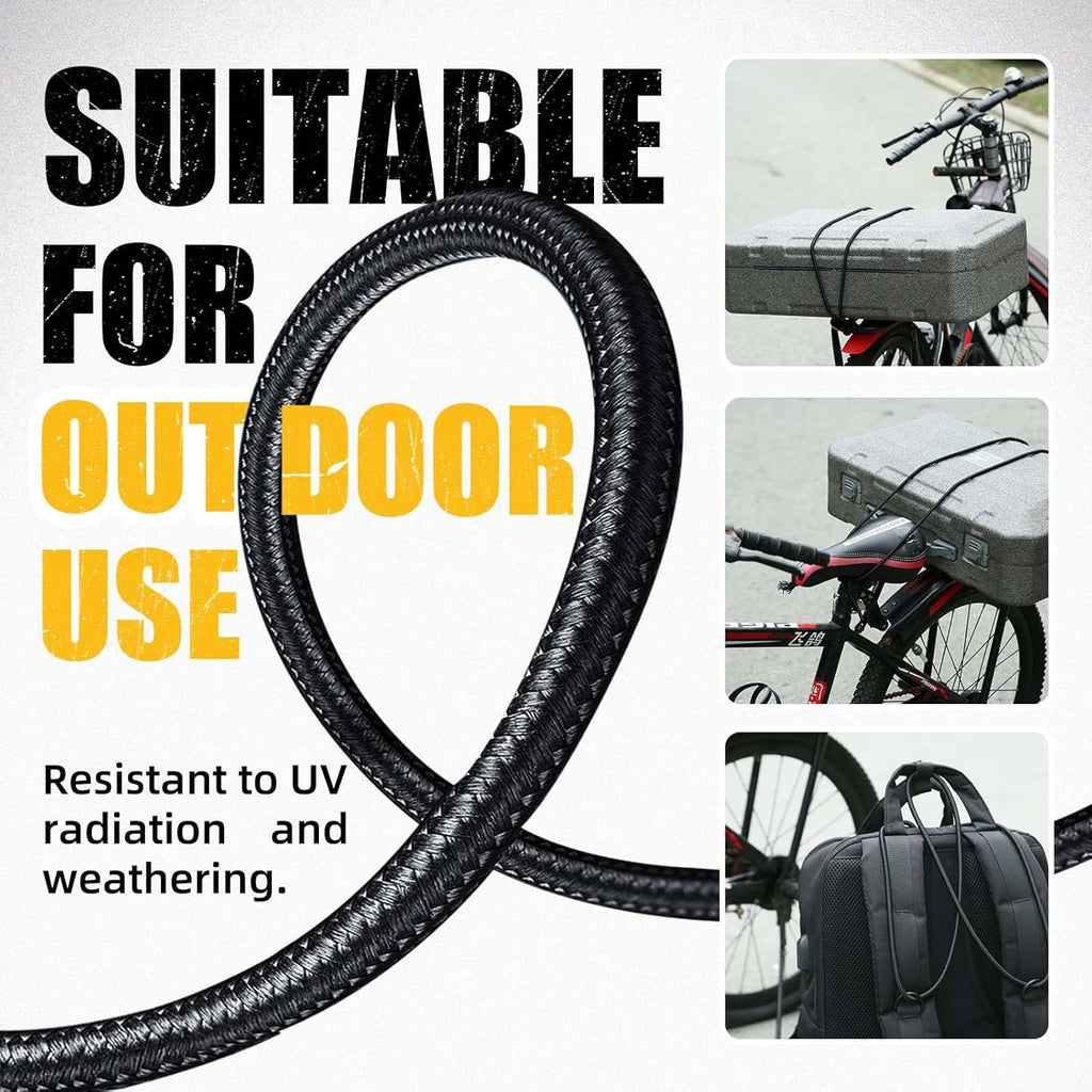 Marine Grade Bungee Cords Heavy Duty Outdoor - Bungee Cord Roll - 100% Stretch Elastic Cord and Absorbent Bungee Shock Cord for Kayak Deck, Camping, Crafting (1/4" x 100ft)