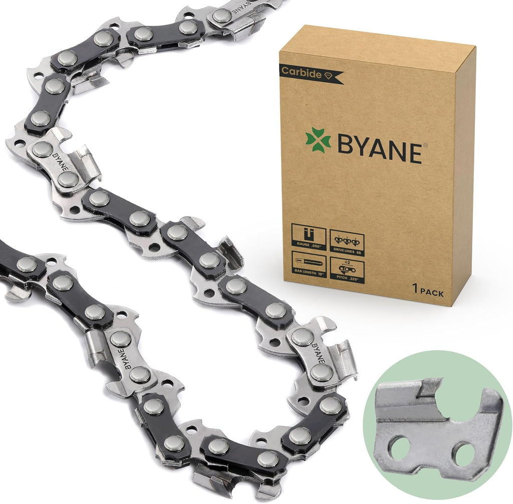 byane 18-inch carbide chainsaw chain .325" pitch .050", main product view