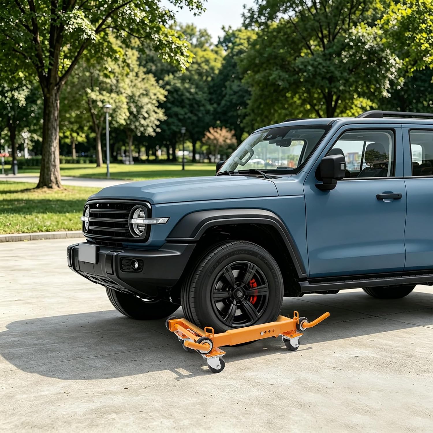 1T Wheel Dolly, Lever Type Car Moving Dolly Yellow | Car Wheel Dolly Tire Lifting Tool for Towing Companies, Car Showrooms Tire Auto Repair Moving