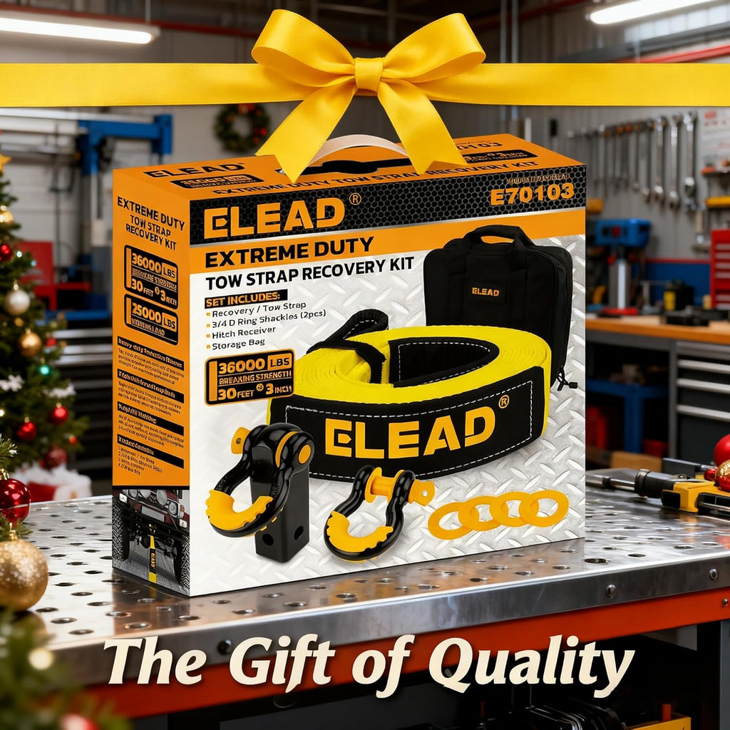 3" x 30Ft Recovery Tow Strap Heavy Duty with Hooks - 36000 LBS Break Strength, 2" Shackle Hitch Receiver + 3/4 D Ring Shackles (2pcs), Recovery Tow Rope for Truck, SUV, ATV Offroad Vehicle