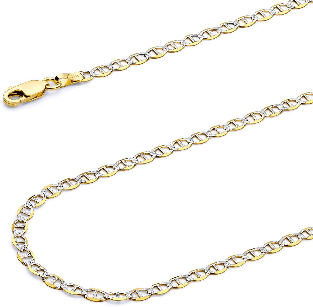 14k real yellow/two tone gold solid 7.5mm, 6.5mm, main product view