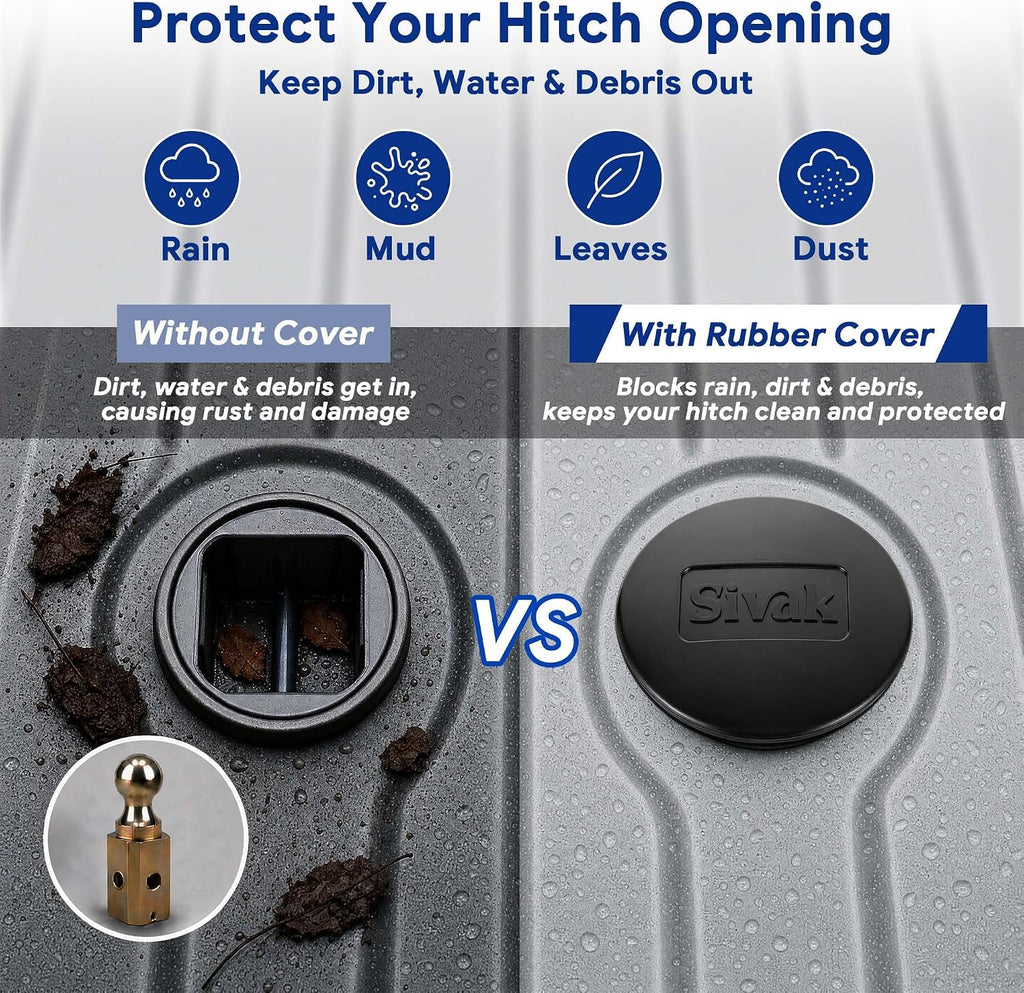 Sivak Rubber Gooseneck Hitch Cover, Trailer Towing Hole Cover Compatible with B&W Gooseneck Hitch Ball Systems, Protects Stowed Ball Position from Dirt, Rainwater, Mud, Leaves and Debris