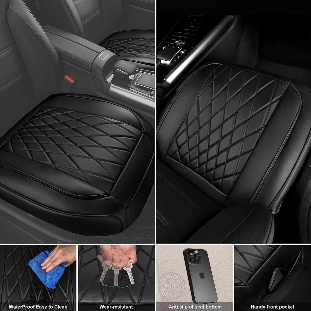 car pass 2 pack leather front car seat, close-up detail