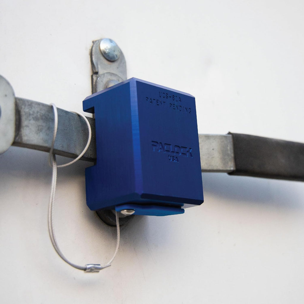PACLOCK's 81-Series Patented Trailer Door Lock, UCS, High Performance 6-Pin Cylinder, One Lock Keyed to a Number U-Pick! w/ 2 Keys, Blue