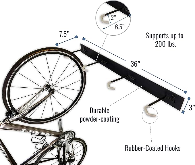 StoreYourBoard BLAT 8 Bike Wall Storage Rack, Holds 2-8 Bicycles, Garage Wall - Image 5