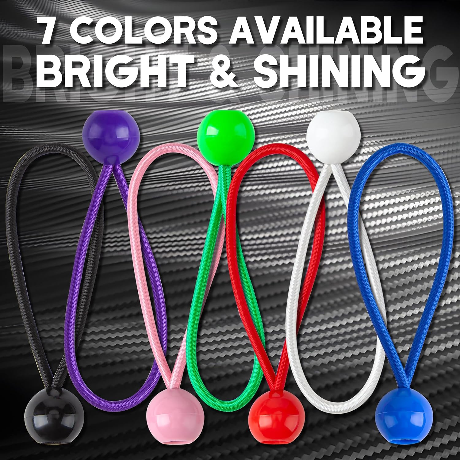 Cartman 30 Pack 6 Inch Ball Bungee Cords Canopy Ties with Elastic String for Canopy, Tarp, Straps, Tent, Pure Green