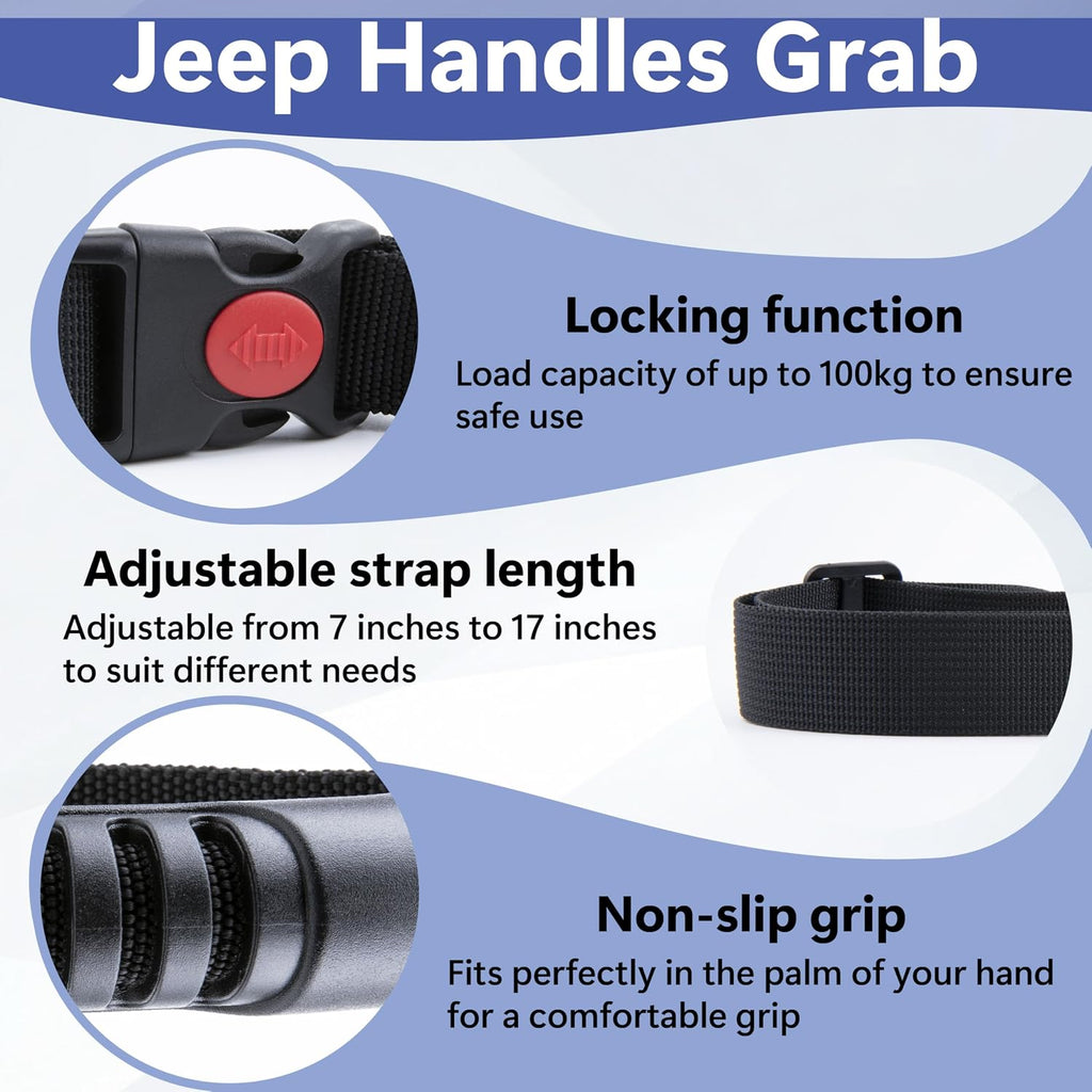 ecocstm 2 PCS Car Adjustable Grab Handles, Car Accessories Handle Assist, Safety Handle Portable Vehicle Support Grab Bar for Trucks, SUVs, Vans, Cars and ATVs (Black)