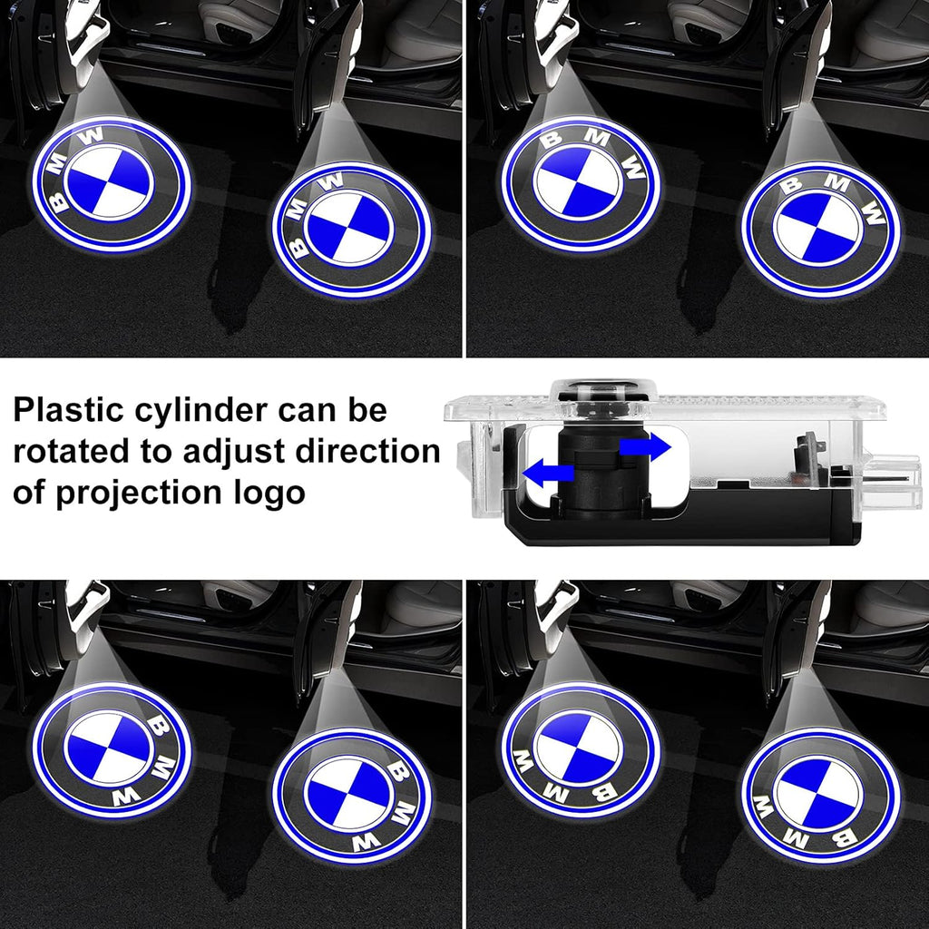 4 Pack Never Fade HD Car Door Lights Logo Projector LED Welcome Lights Accessories, Compatible with BMW X1/X2/X3/X4/X5/X6/X7, M, Z, and GT Series Models