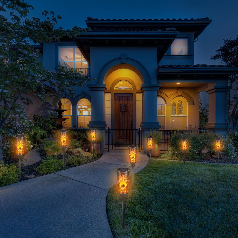 Toodour Solar Halloween Lights Outdoor, 10 Pack Solar Torch Lights