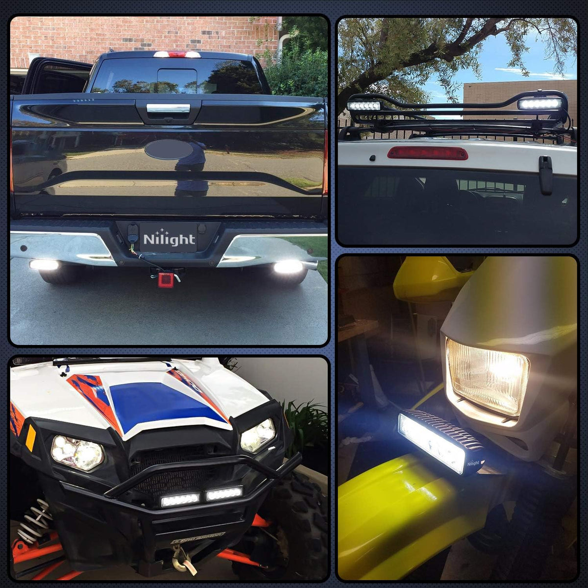 nilight - 15019s-d led light bar 4pcs 18w, front angle view