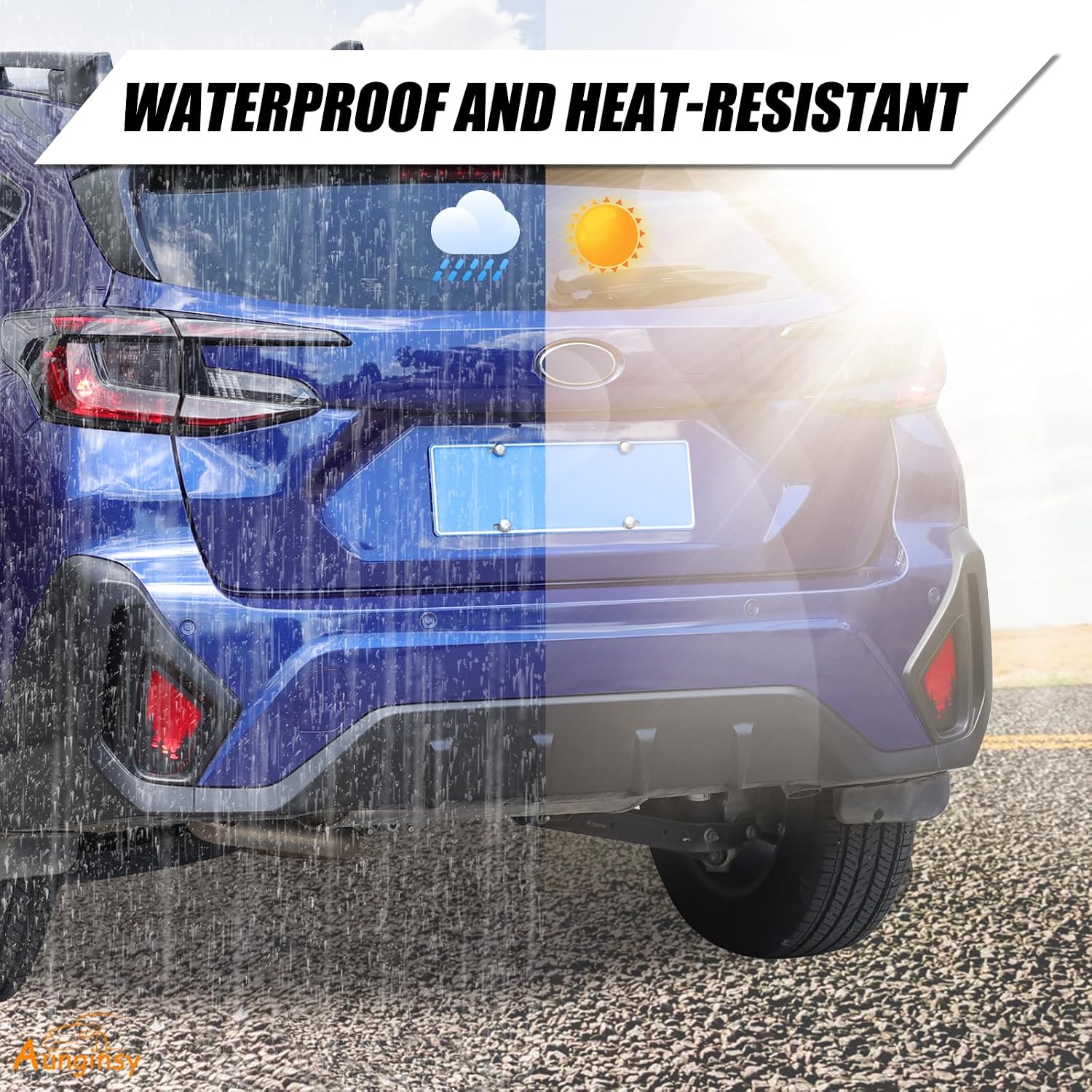 Car Rear Fog Light Lamp Film Trim Decal Compatible with Subaru Crosstrek GU 2024 2025+, Taillight Panel Precut Vinyl Tint Cover Back Fog Lamp Guard Black Forest Graphics Sticker Decoration Accessories