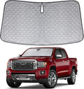 6 Layers Custom Fit Windshield Sun Shade for 2019-2024 GMC Sierra 1500 2500 3500, Foldable Car Sunshade with Storage Bag, Heat Reflective & UV Protection