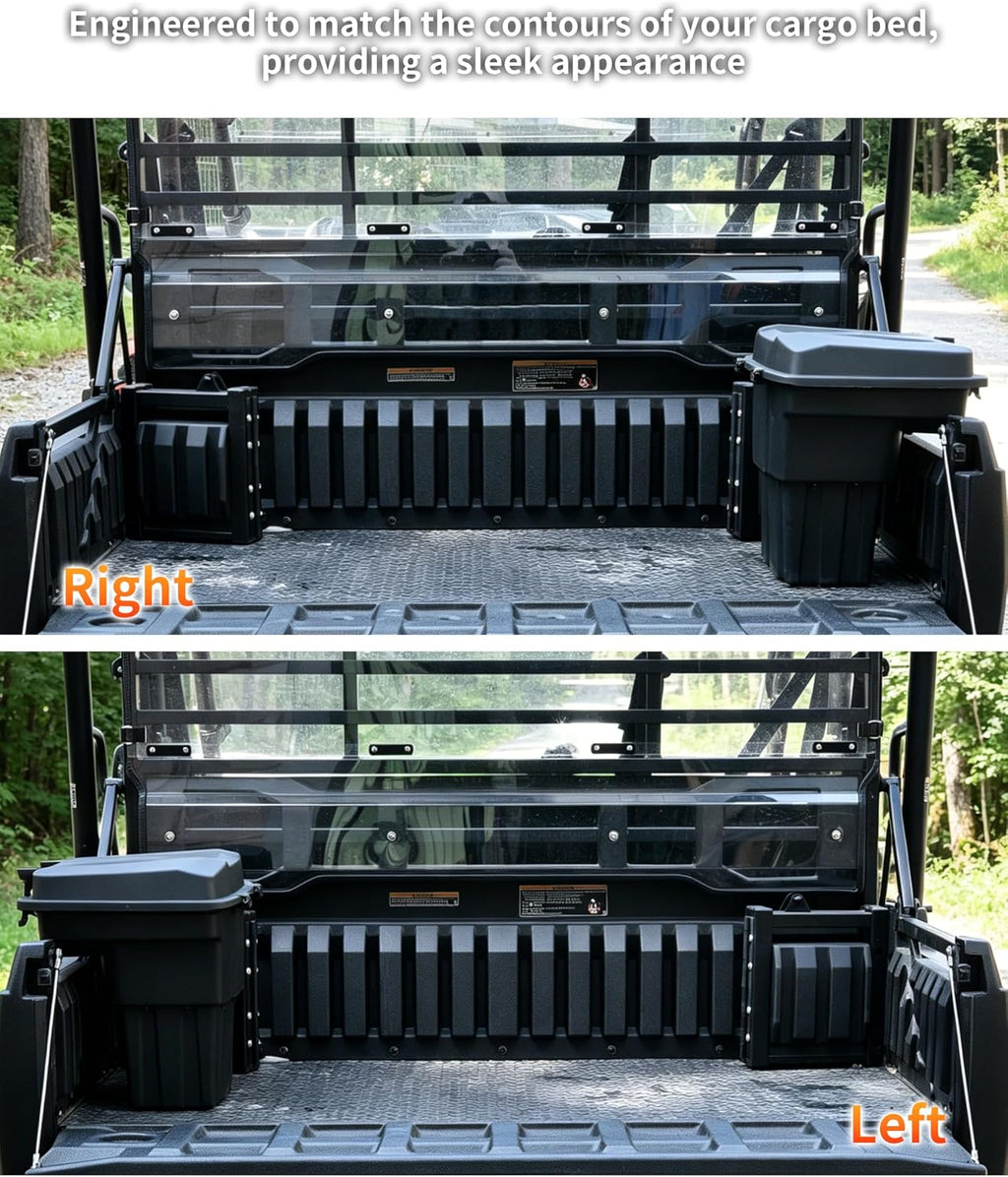 Rear Cargo Box for Kawasaki Mule Pro FXT DXT DX FX 2015-2026 Accessories, 20L Removable Waterproof Storage Bin, Heavy Duty PP Tool Box Organizer