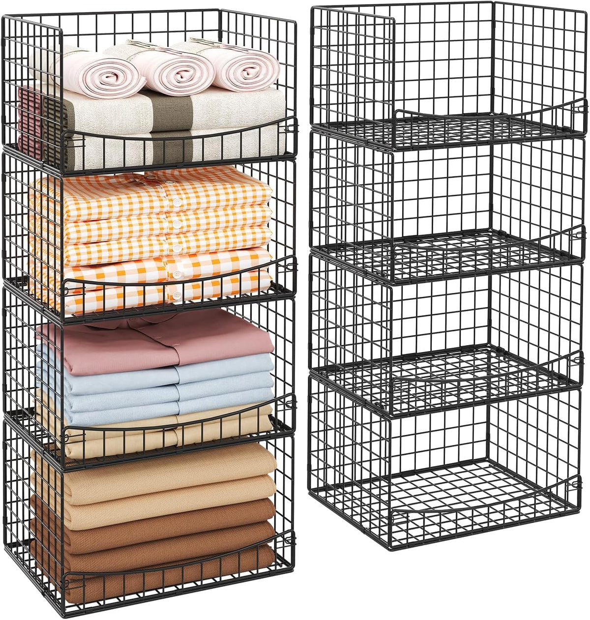 hongtamoya 4-tier closet organizers and storage basket, wider, main product view
