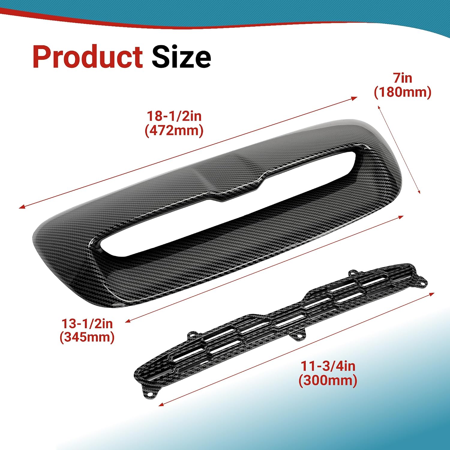 Kojem Hood Bonnet Air Intake Vent Scoop Cover Compatible with 2007-2013 Mini Cooper S R55 R56 R57 R58 R59 Black