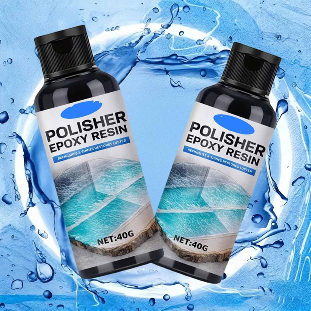 Epoxy Resin Polish, Resin Polishing Kit -40ml ResinPolishing Cleaner, High-Gloss Epoxy ResinPolish, Epoxy Polishing Compound with Sponge, for Metal Stone Countertop Jewelry (3PCS)