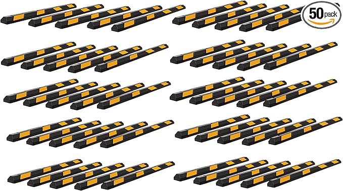 ZONETECH Large Heavy Duty Rubber Parking Curb – 72” Premium Quality Auto Garage by ZONETECH