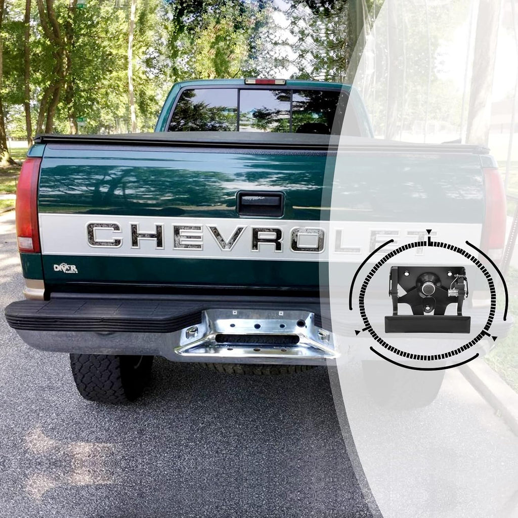 All Metal Tailgate Handle Set, Compatible with 1988-2002 Chevy C1500 C2500 C3500 K1500 K2500 K3500, GMC C/K 1500 2500 3500 Pickup Truck, Rear Tail Gate Door Handle Replacement, Replace# 77077
