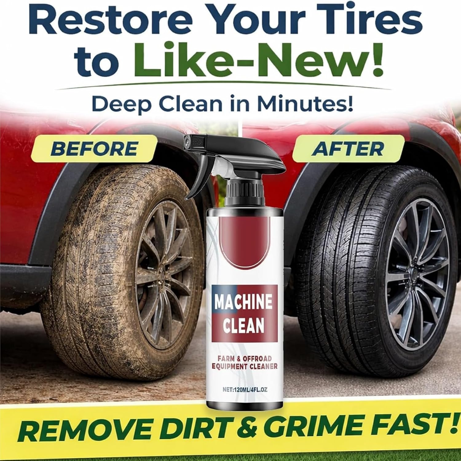 Machine Clean Spray, Machine Clean - Machine Clean Spray, Multi-surface Portable Cleaners, Car Tire Farm & Offroad Cleaner (3)