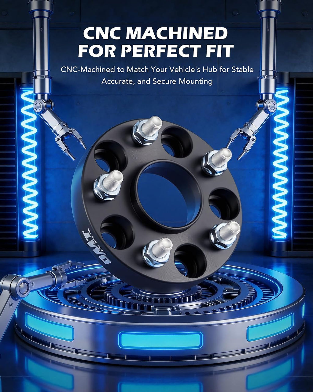 Orion Motor Tech 5x4.5 Hub Centric Wheel Spacers, 1" Black Wheel Spacers with M12x1.5 Studs Compatible with Honda Accord Honda Civic Honda CRV Acura RSX Acura TL, 64.1mm Bore Wheel Spacer Kit, 4pcs