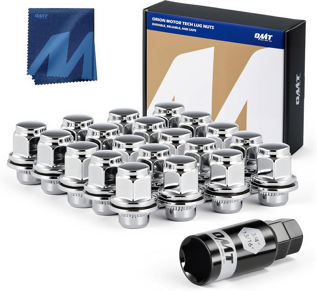 Orion Motor Tech M12x1.5 Lug Nuts, 12x1.5mm Mag Wheel Lug Nuts Compatible with Toyota Avalon Camry Corolla Highlander RAV4 Sienna Matrix Prius Venza Crown OEM Factory Wheels, Set of 20