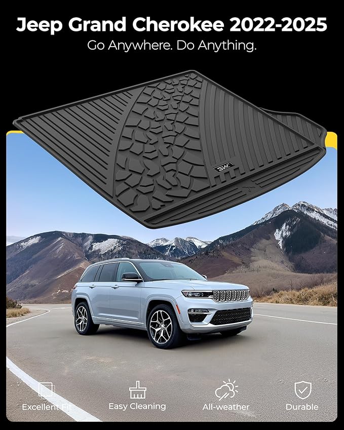 3W Cargo Liner Fit for 2022-2025 Jeep Grand Cherokee TPE All Weather Custom Fit - Image 2