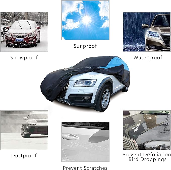 MORNYRAY Waterproof Car Cover All Weather Snowproof UV Protection Windproof - Image 2
