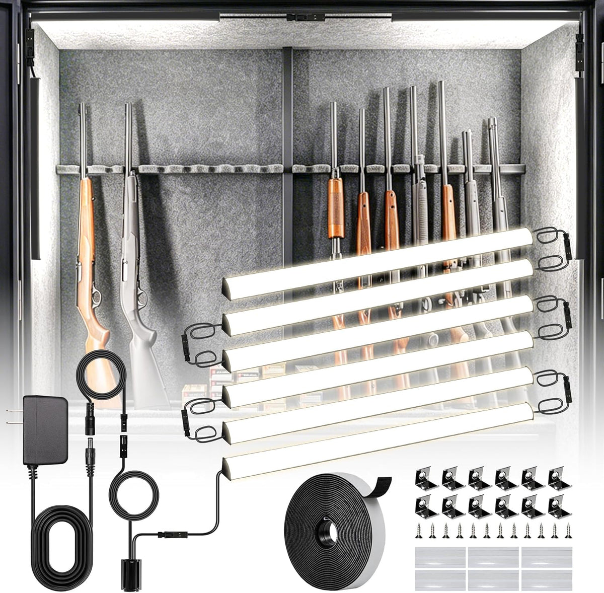 door activated gun safe light kit, 5000k linkable, main product view