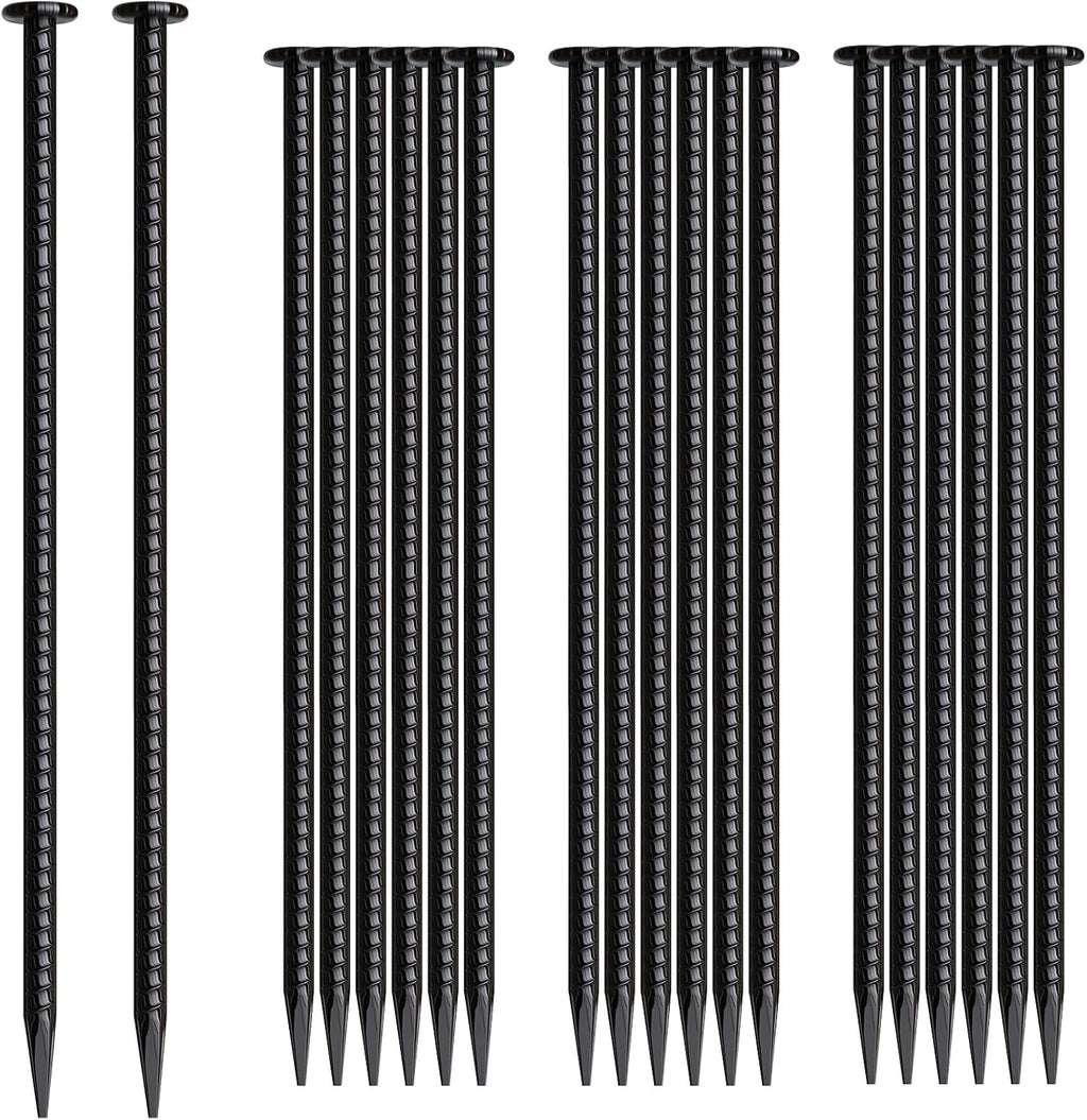 16 Inch Rebar Stakes 20 Pack Heavy Duty Ground Anchors 1/2 Inch Diameter