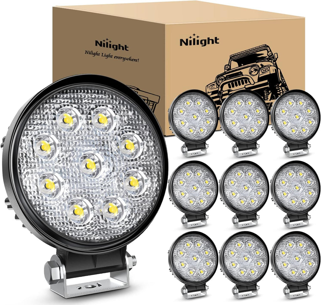 nilight 4.5 inch round 27w spot led work, main product view