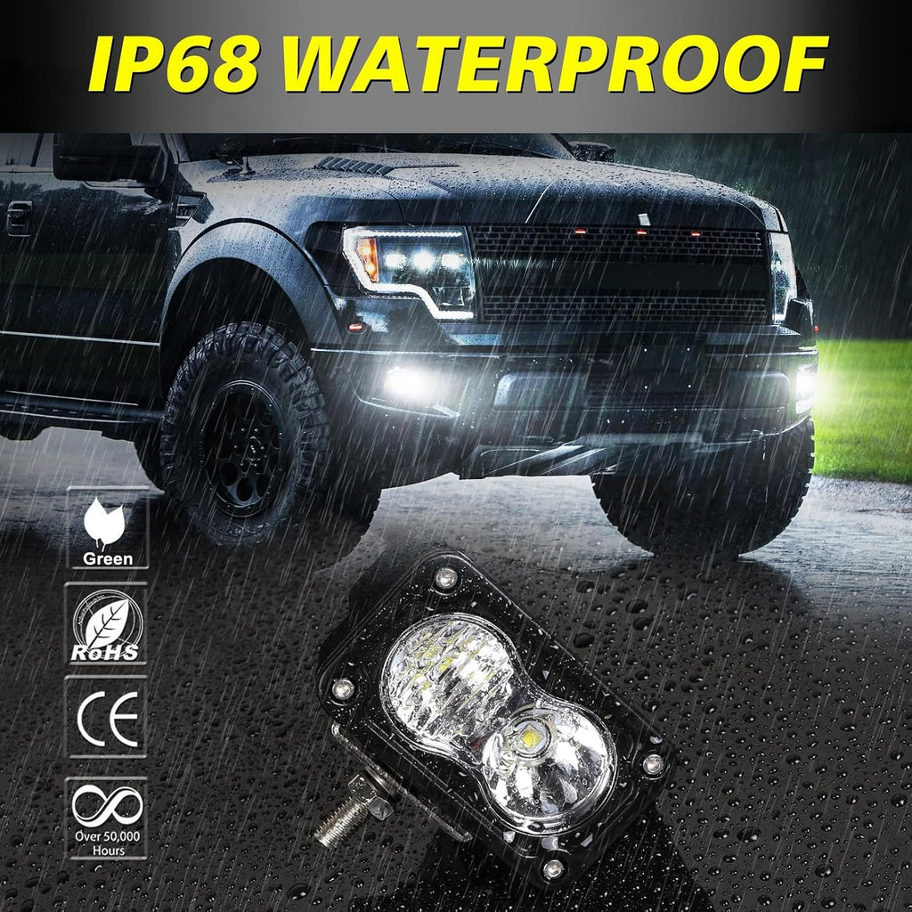 led pods 3 inch 40w cree led off showing dimensions