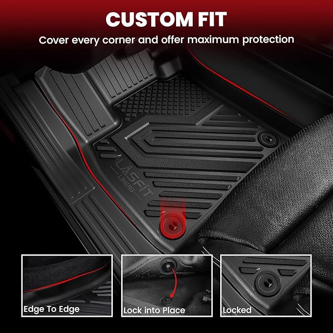 LASFIT Floor Mats Set for Jeep Grand Cherokee 2015 2014 2013, All Weather TPE - Image 2