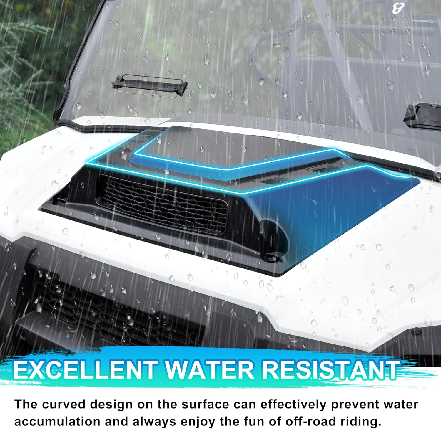 Hood Scoop for Kawasaki Mule Pro 2015+, Front Hood Cover with Mesh Grille Air Intake Kit for Kawasaki Mule Pro FXT DXT DX FX 2015-2025 Accessories