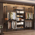 wall mounted closet system, heavy duty 3-row clothes, main product view