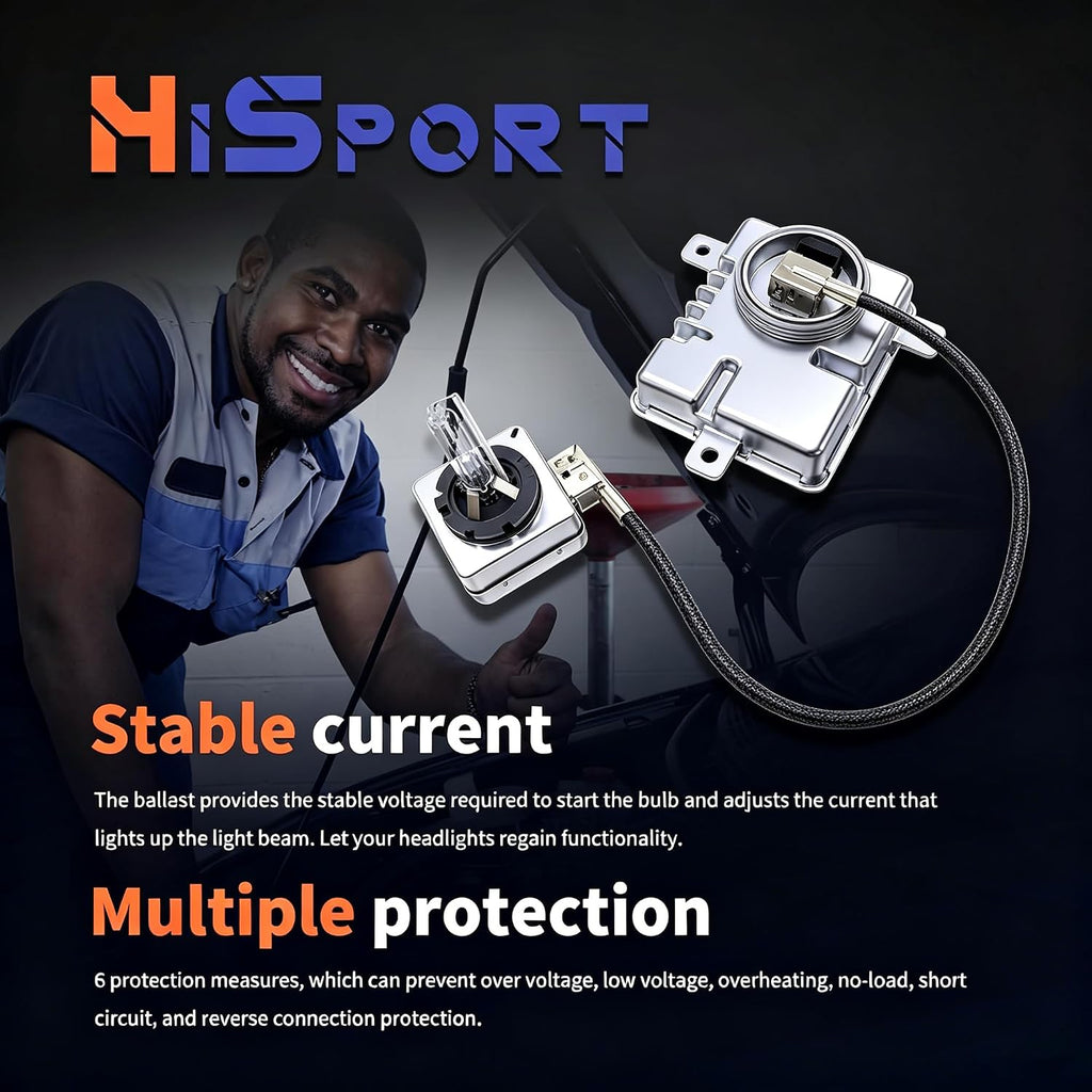 HiSport 68170821AA Xenon HID Ballast Headlight Control Unit with D3S 35W Bulb Kit Compatible with Chrysler 300 2011-2020, Includes Igniter & Headlamp Ballast, W003T21971, BAM92-143700, 8K0941597