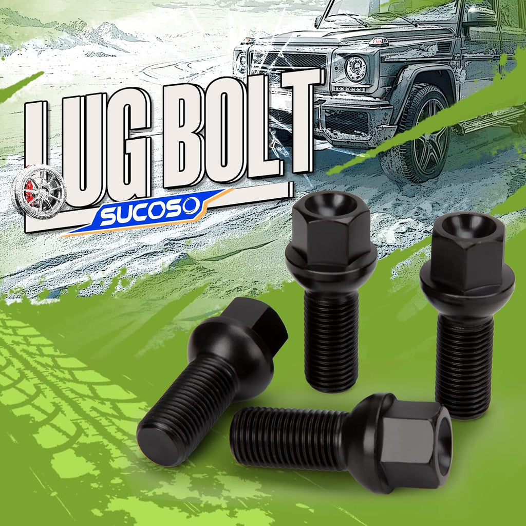 M14x1.5 OEM Lug Bolts, 20PCS 14mmx1.5 28mm Shank Length Ball Seat Factory Wheel Lug Bolts, Compatible with TT Allroad Quattro A3 A4 A6 A8 S4 S6 S8 Jetta Golf Tiguan Passat Corrado GTI