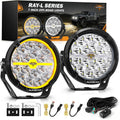 auxbeam ray-l series 7 inch round led off-road, main product view