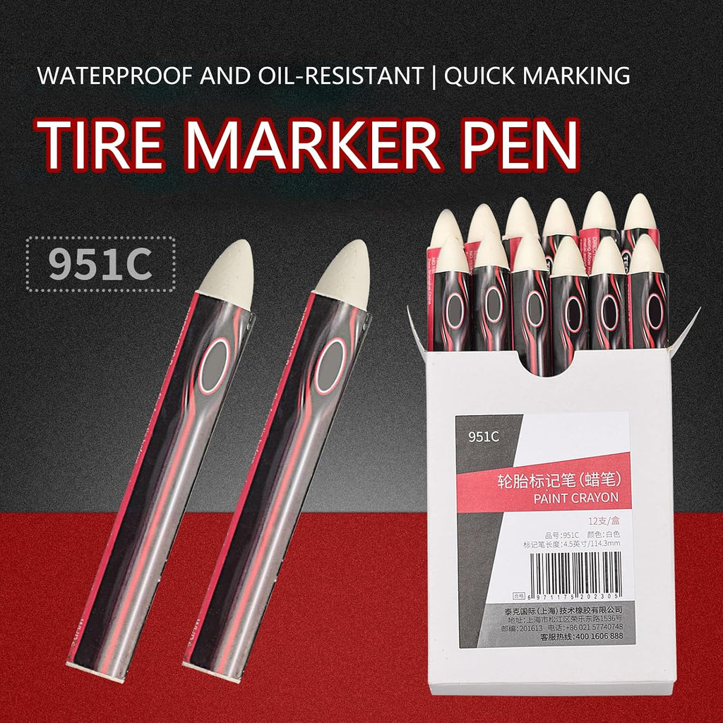 Double Tip Tire Marking Labeling Pen Waterproof Wax Marker for Vehicle Automotive Tires Resistant Oilproof Design