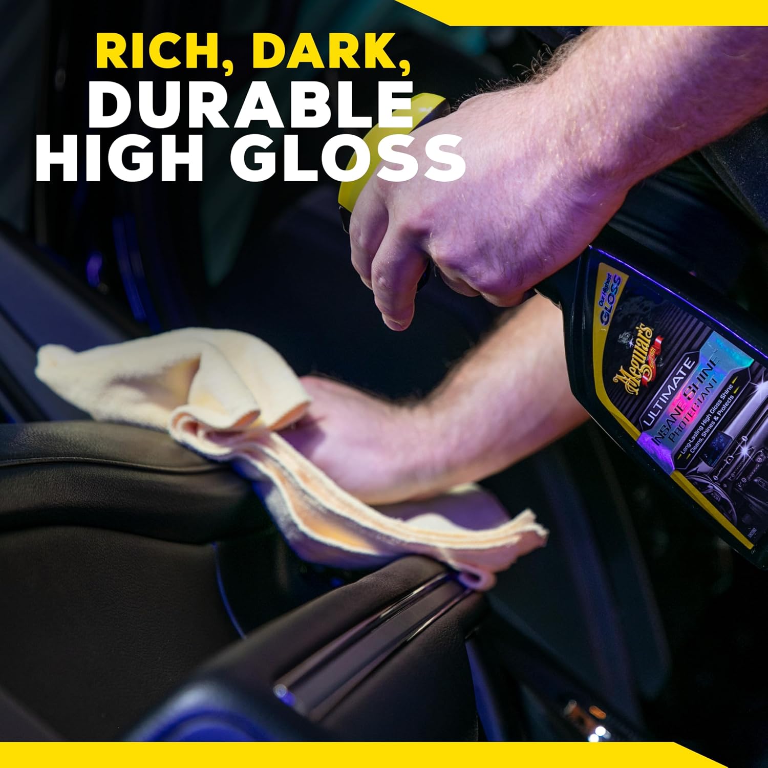 Meguiar's Ultimate Insane Shine Protectant Spray - Non-Greasy, Long-Lasting Shine for Vinyl, Rubber, and Plastic - Protects Against UV Rays and Fading - Easy to Use -16 Oz