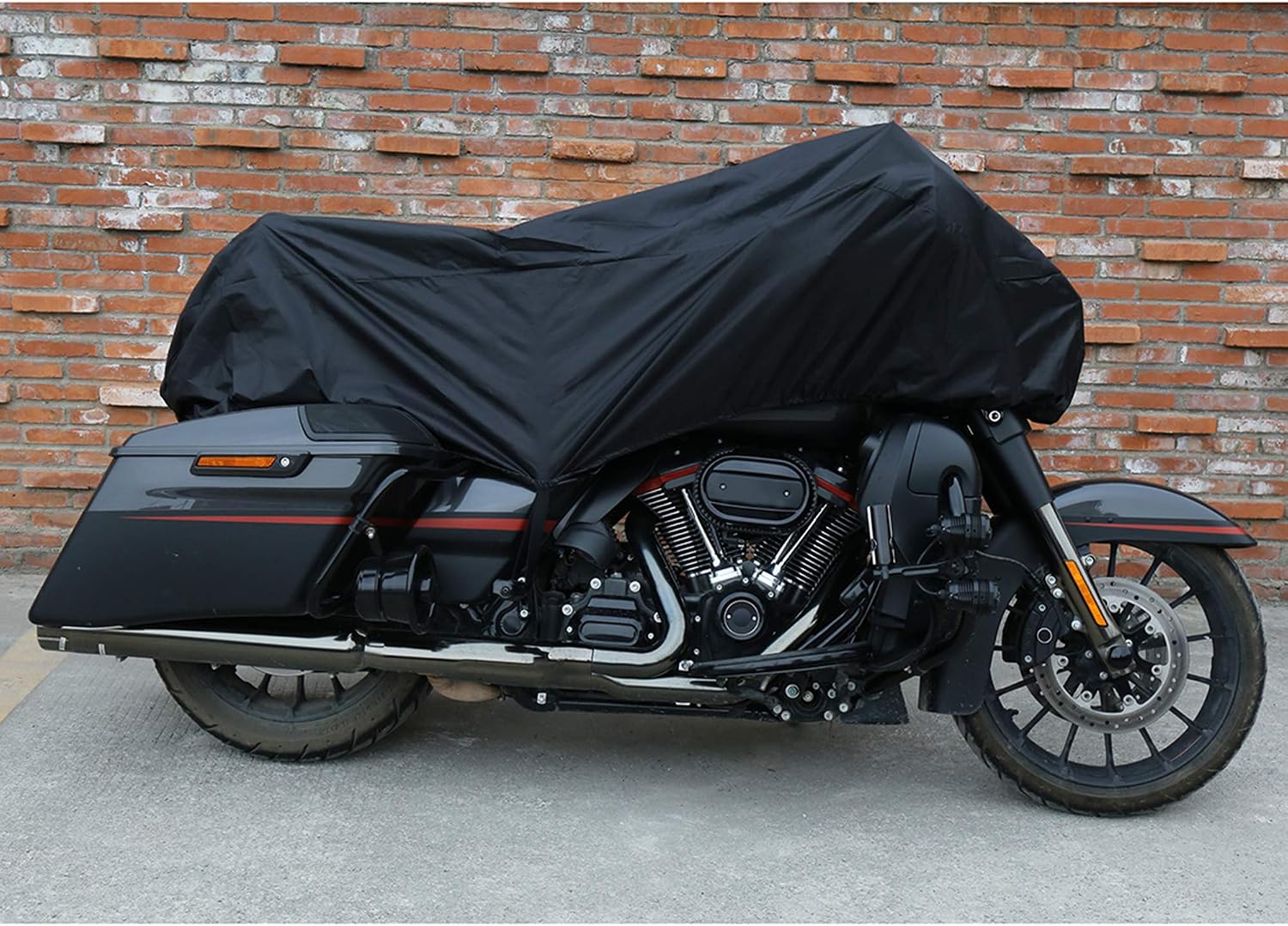 X AUTOHAUX Motorcycle Cover Lightweight Half Cover Outdoor Waterproof Rain Dust Protector Black XL for Most Full Dress Touring Cruiser