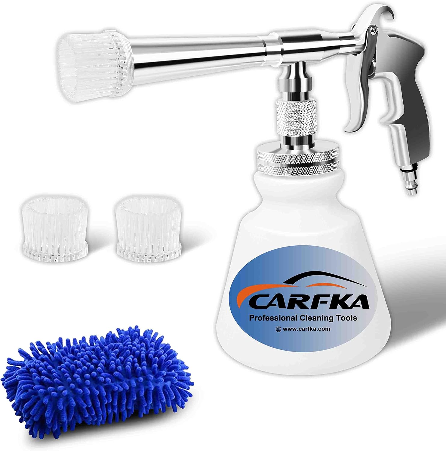 Car Cleaning Gun, CARFKA High Pressure Car Detailing Wash Gun 1L Foam Bottle Wash Spray Bottle Nozzle with Metal Spinner