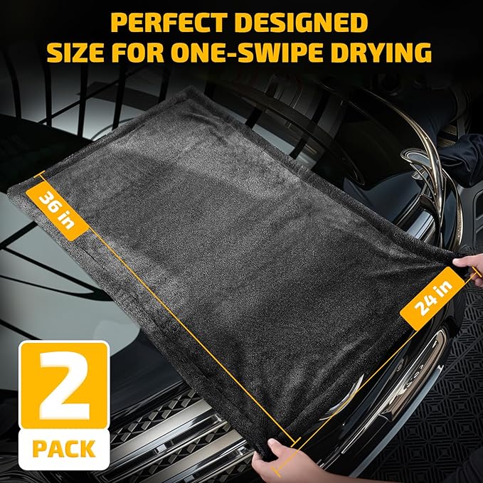 2-Pack 1200 GSM Car Drying Towels – Microfiber Towels - Image 3