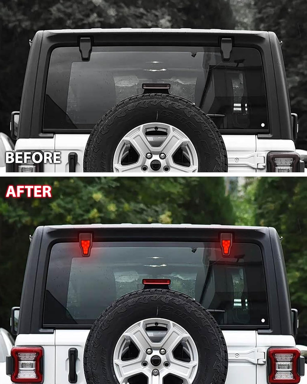 LED Rear Window Light for 2018-2021 Wrangler JL, Red Running Brake Turn Signal White Reverse Lamp Rear Tailgate Glass Hinge Mounted Light for Jeep Wrangler JL 2018-2021 Accessories