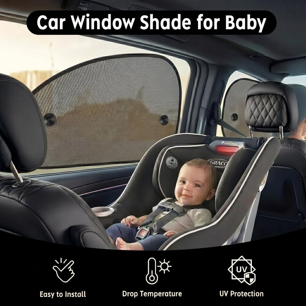 Car Window Shades 25"X15"(2 Pack),Sun Shade Side Window,Car Window Shade for Baby Can Blocks 99.98% UVR
