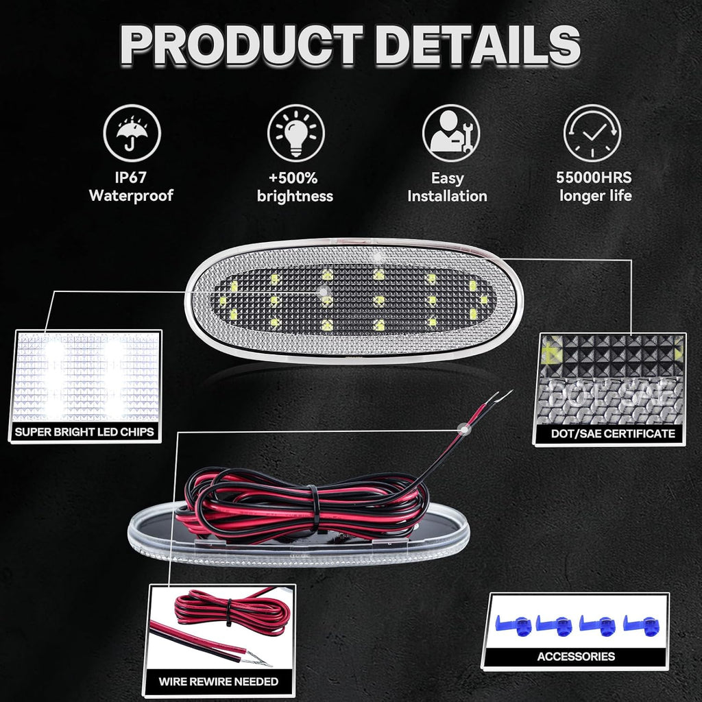 LED Door Panel Courtesy Light for 2002-2009 Dodge Ram 1500 2500 3500 4500 5500 Durango Chrysler Aspen White Interior Car Door Welcome Lamp 2PCS Clear Lens 05179299AA